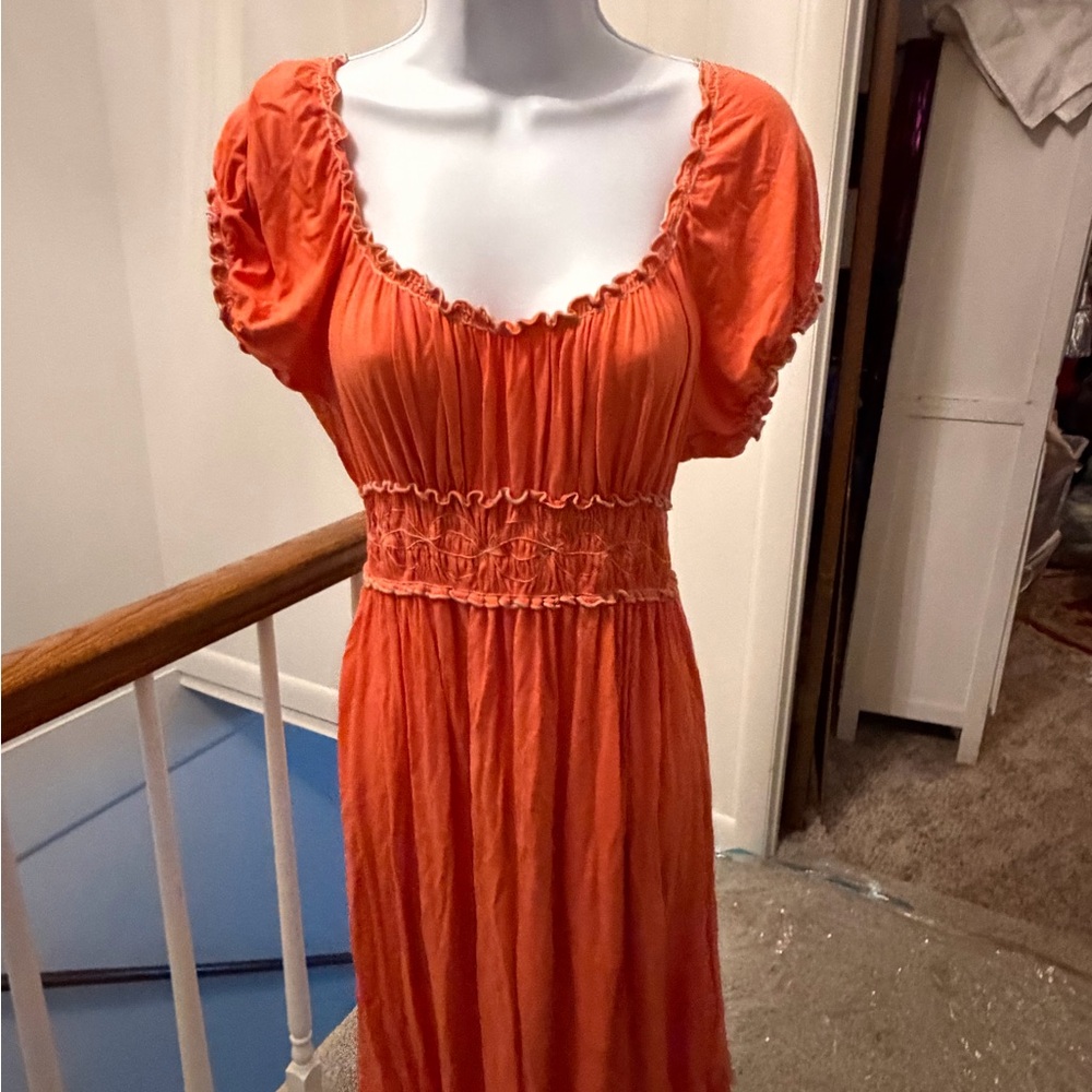 Sophia Max Vibrant Orange Midi Dress